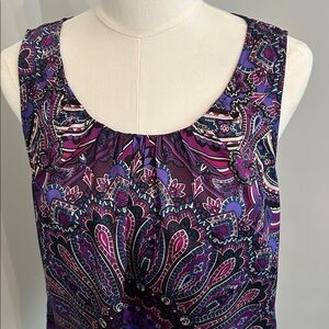 CHICO’S Purple Scoop Neck Sleeveless Top -Size 1